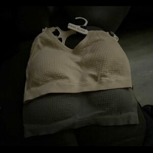 Anne Klein Cream and Gray Bralette Duo